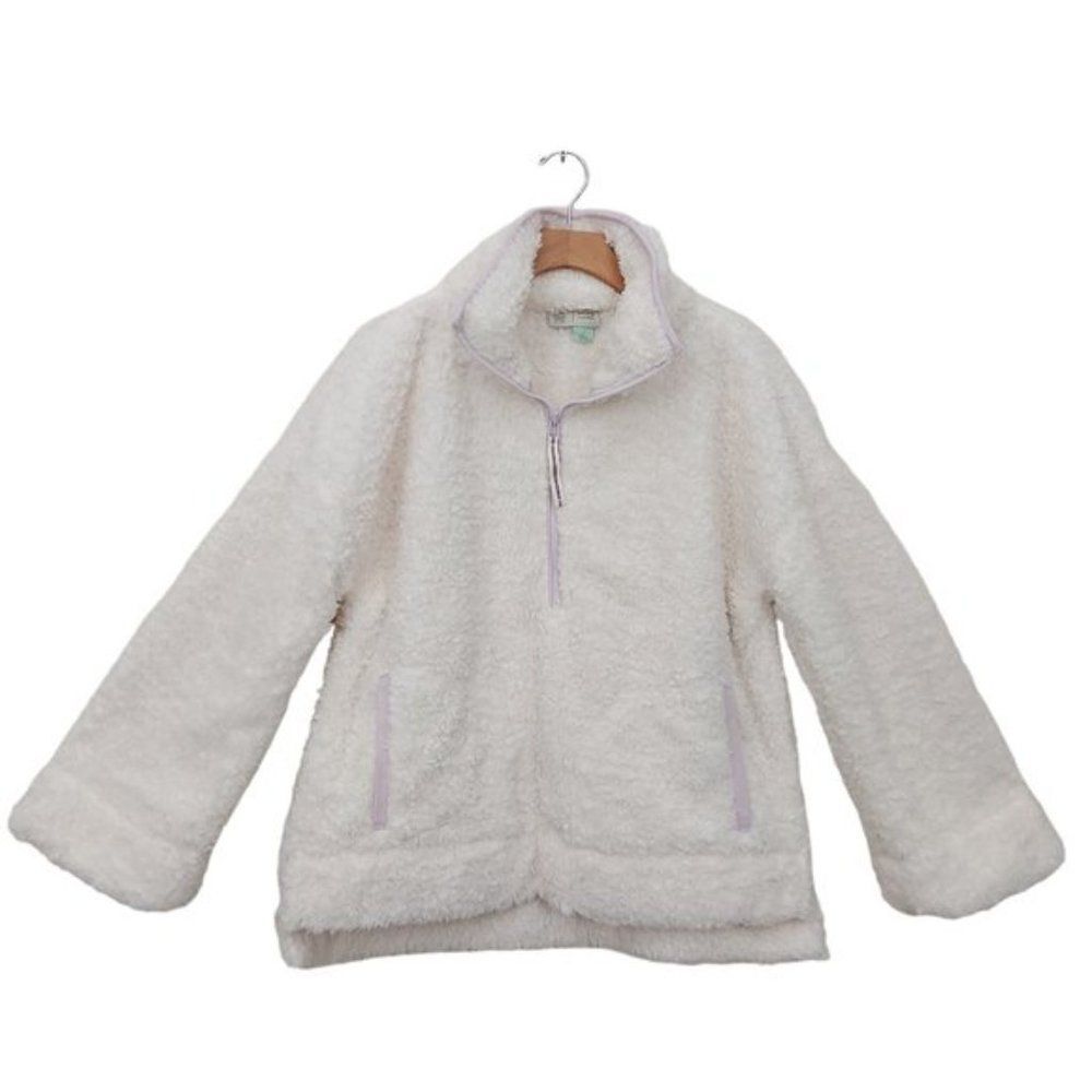 Anthropologie Saturday Sunday Sherpa Jacket Womens Small Cream Half Zip Cozy